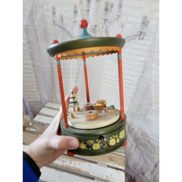 Thorens Jesus musical box vintage Joy to the world moving animated wooden antiqu - Picture 6 of 7